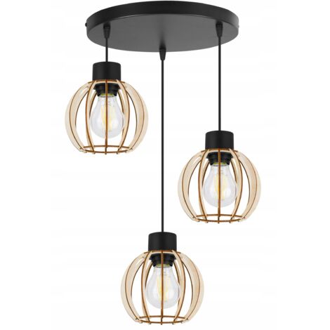 LAMPADA A SOSPENSIONE A LED MODERNA IN LEGNO