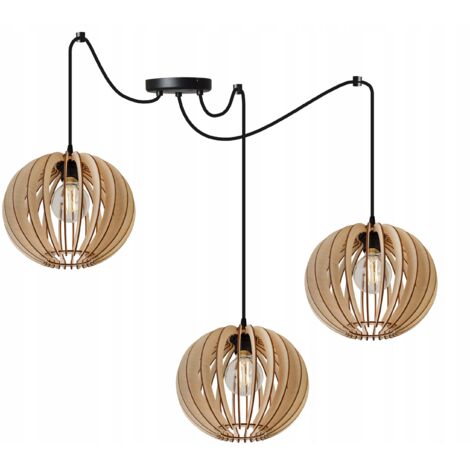 LAMPADA A SOSPENSIONE A LED MODERNA IN LEGNO