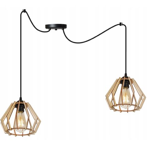 LAMPADA A SOSPENSIONE A LED MODERNA IN LEGNO