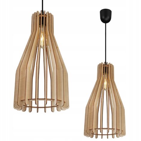 LAMPADA A SOSPENSIONE A LED MODERNA IN LEGNO