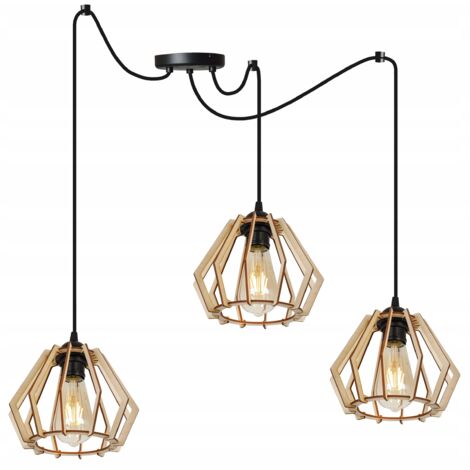 LAMPADA A SOSPENSIONE A LED MODERNA IN LEGNO