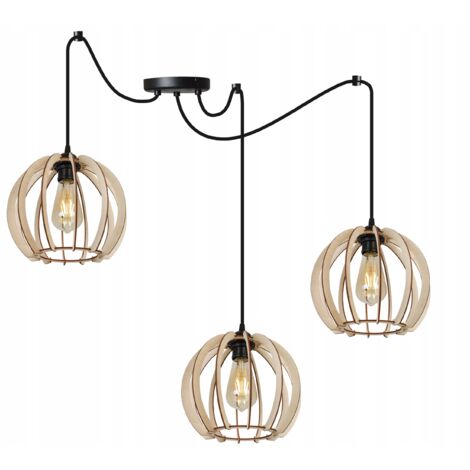 LAMPADA A SOSPENSIONE A LED MODERNA IN LEGNO