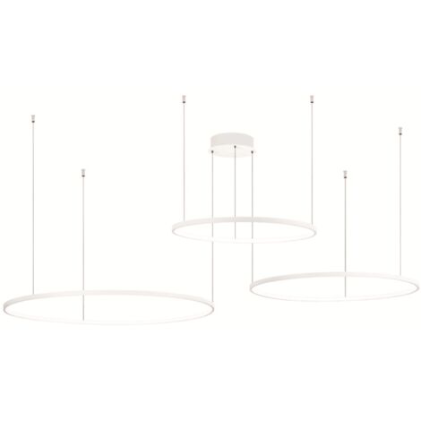 Lampada a sospensione a Led SOEL 3 Luci in metallo verniciato 200 cm BIANCO