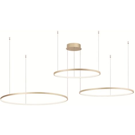 Lampada a sospensione a Led SOEL 3 Luci in metallo verniciato 200 cm ORO