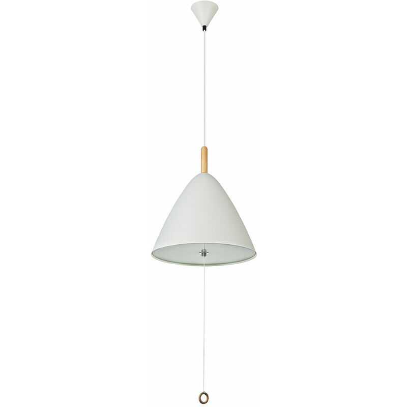 Image of Lampada da soggiorno plafoniera lampada a sospensione a sospensione lampada a sospensione bianca tavolo, dettagli in legno, vetro in metallo bianco