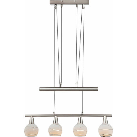 Lampada a sospensione a soffitto a LED spot in vetro soggiorno timone luce regolabile in altezza Globo 54341-4Z