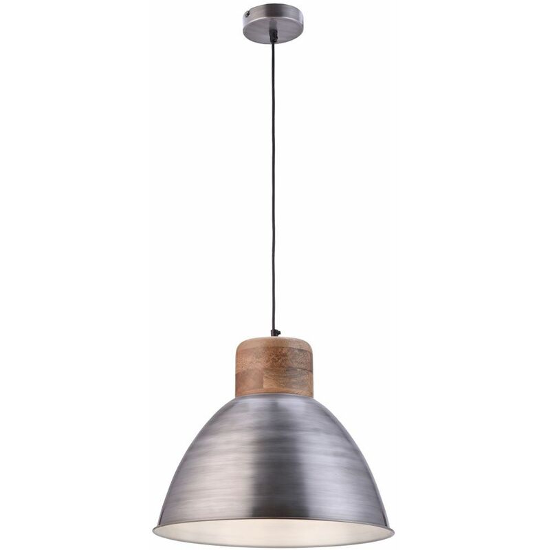 Lampada a sospensione industriale a soffitto Illuminazione soggiorno Apparecchio a pendolo in legno LeuchtenDirekt 11985-77