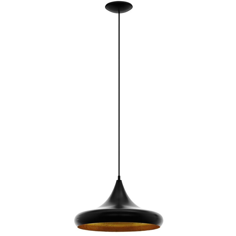 Ciondolo luce coretto 4 nero, oro Ø40cm h: 110