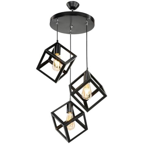 Lampada a sospensione Agatha 3 cubi nero