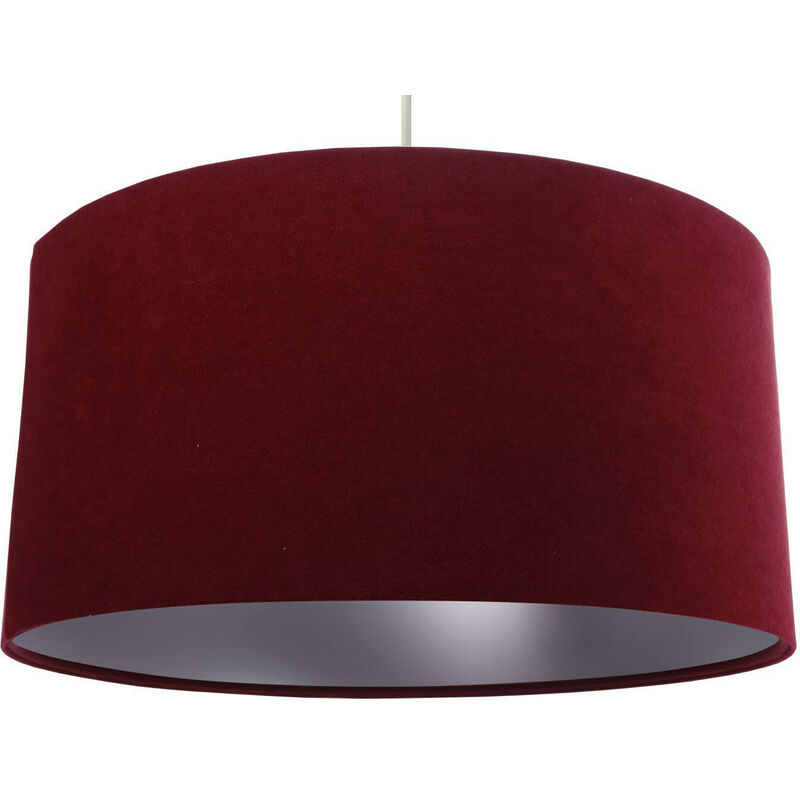 Image of Lampada a sospensione AIMEE rosso argento Ø40cm Retro Round Dining Table - Bianco, Rosso Bordeaux, Argento