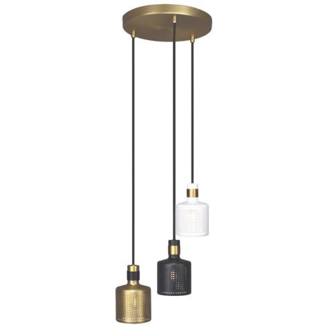 Lampada a sospensione Alberta Gold Black E27 3X Max 9W L: 150 cm dimmerabile