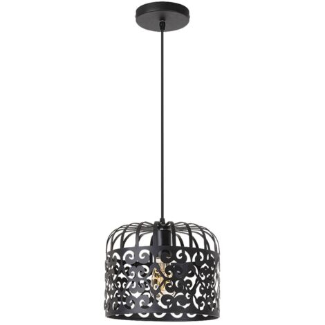 Lampada a sospensione Alessandra metallo in metallo nero opaco Ø26cm H: 120cm