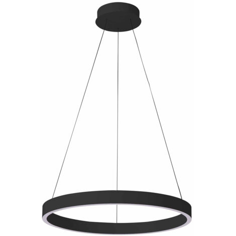 Lampada a sospensione anello LED 60W nera dimmer Italux