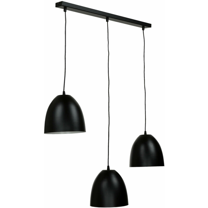 Image of Licht-erlebnisse - Lampada a sospensione a 3 Punti Luce dal design industriale color nero Lampadario ideale per cucina sopra al tavolo sala da pranzo
