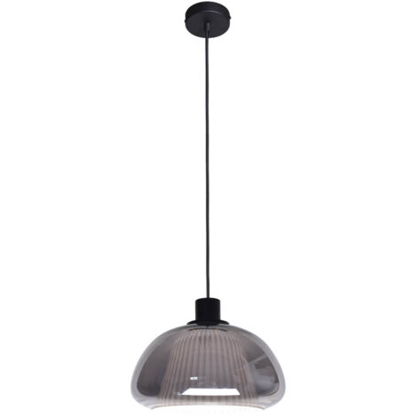 Lampada a sospensione Apiro Italux vetro fumé nero E27