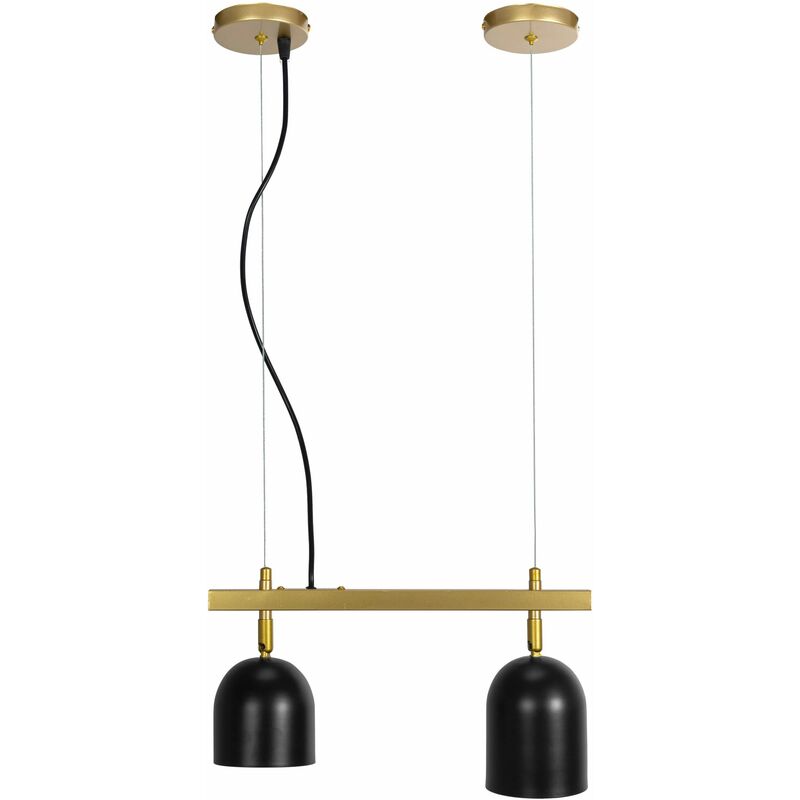 Image of Toolight - lampada a sospensione APP1033-2C oro nero 2-PUNTI luce E27 38X10X20-110CM regolabile - oro / nero