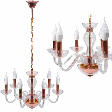 LAMPADA A SOSPENSIONE APP1081-6CP ROSA ORO