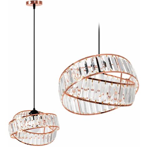 LAMPADA A SOSPENSIONE APP1105-1CP CRISTALLO ROSA ORO 1-PUNTI LUCE E14 30X30X18-108CM REGOLABILE