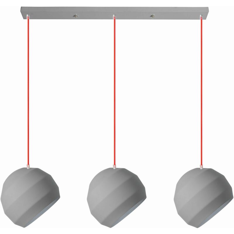 Image of Toolight - lampada a sospensione APP384-3CPR triplor 3-PUNTI luce E27 25X70X20,5CM regolabile - grigio