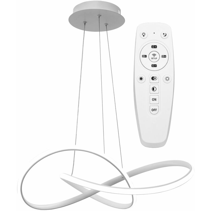 Image of Toolight - lampada a sospensione APP396-CP moderno squillo bianco led + telecomando 1-PUNTI luce 40W 55X55X14,5CM regolabile - bianco