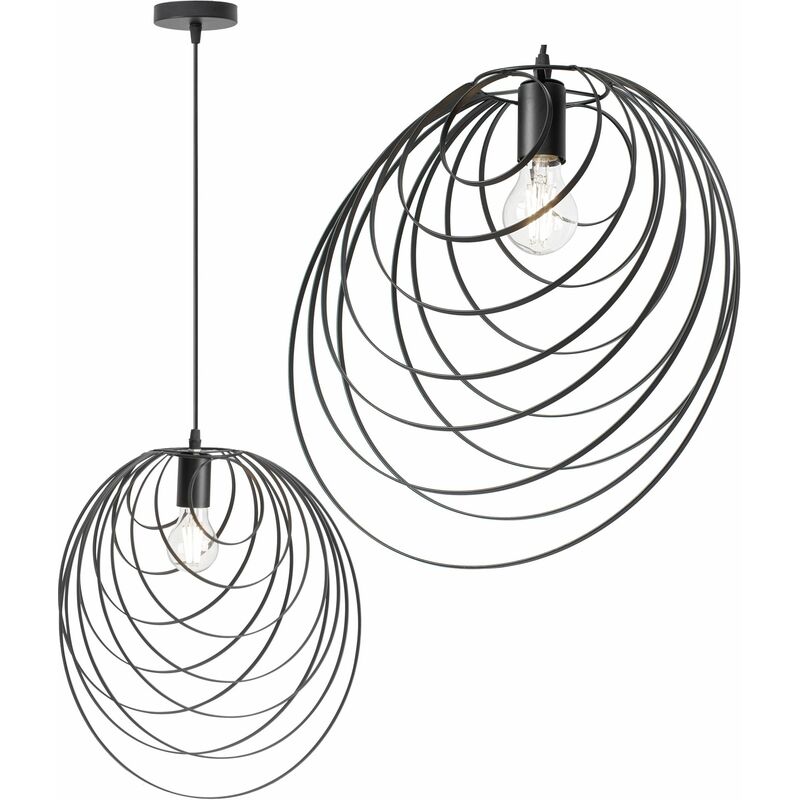 Image of Toolight - lampada a sospensione APP426-1CP geometrico nero 1-PUNTI luce E27 40,5X40,5X39CM regolabile - nero