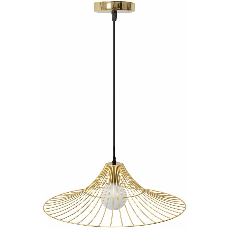 Image of Toolight - lampada a sospensione APP499-1CP piatto loft oro tondo 1-PUNTI luce E27 50X50X15-75CM regolabile - oro
