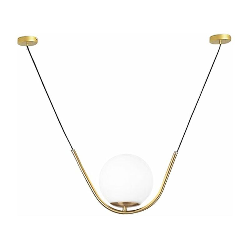 Image of Toolight - lampada a sospensione APP689-1CP vetro sfera oro 1-PUNTI luce E27 43X43X70CM - oro