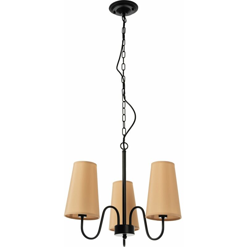 Image of Toolight - lampada a sospensione APP720-3CP vintage 3-BRACCIO 3-PUNTI luce E27 65X65X50-110CM regolabile - nero