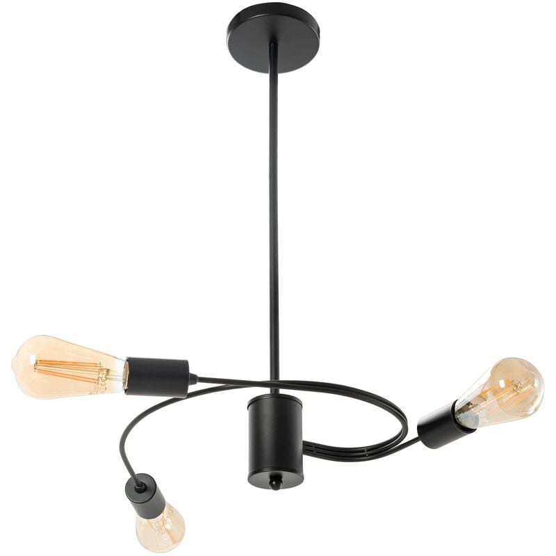 Image of Toolight - lampada a sospensione APP740-3CP loft nero 3-PUNTI luce E27 38X38X60CM