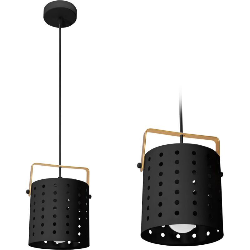 Image of Toolight - lampada a sospensione APP956-1CP moderno nero tondo 1-PUNTI luce E27 15X15X20-100CM regolabile - nero