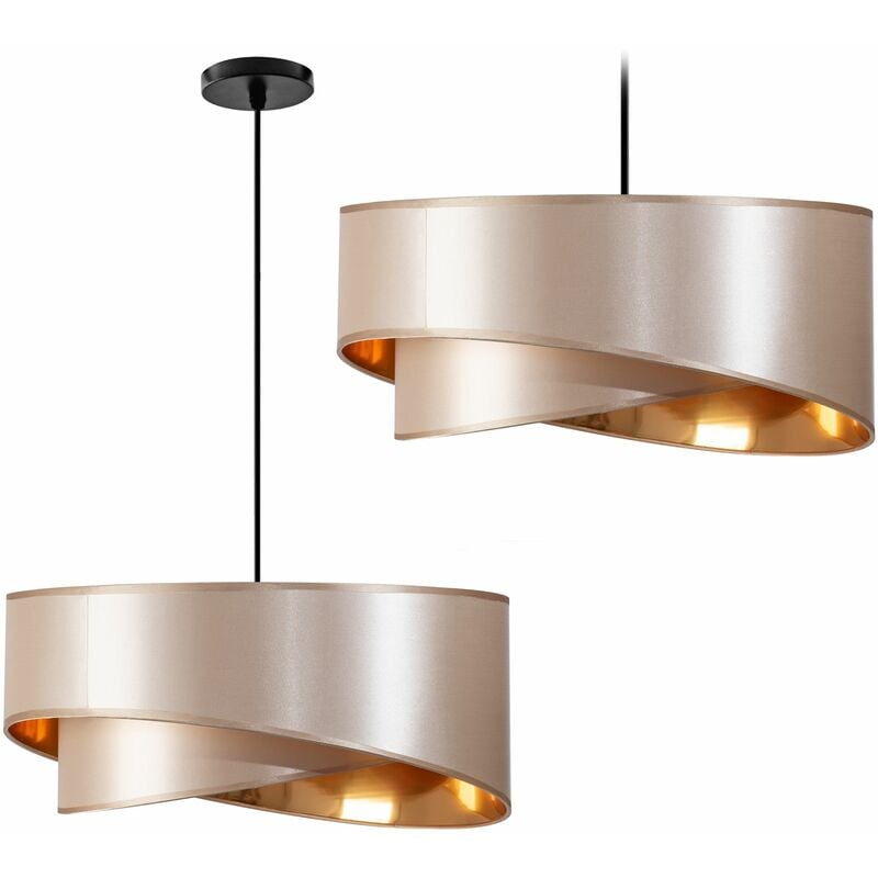 Image of Lampada a sospensione APP970-1CP beige oro 50CM tondo 1-PUNTI luce E27 51X51X24,5-114,5CM regolabile