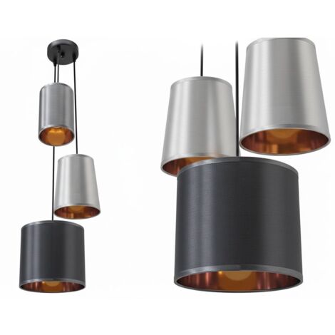 LAMPADA A SOSPENSIONE APP971-3CP MODERNO MIX 3-PUNTI LUCE E27 108X12X18CM REGOLABILE
