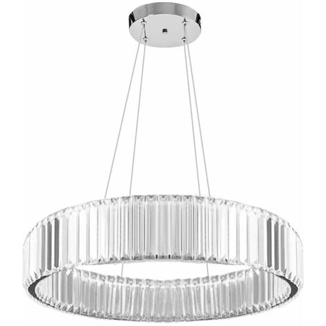 TOOLIGHT LAMPADA A SOSPENSIONE APP982-CP CRISTALLO LED TONDO 2-PUNTI LUCE 24W 40X40X8-98CM REGOLABILE