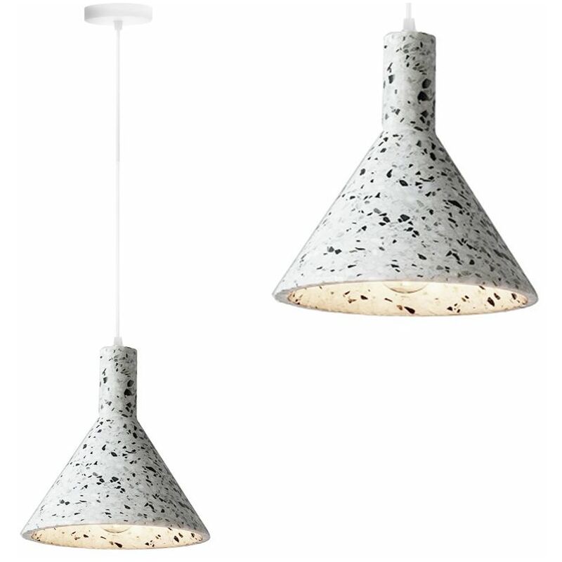 Image of Toolight - lampada a sospensione APP994-1CP calcestruzzo tondo 1-PUNTI luce E27 18X18X21-100CM regolabile - bianco