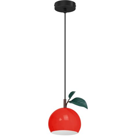 Lampada a sospensione Apple rossa metallo E27 Ø17 Luminex