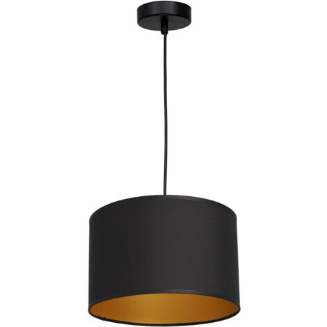 Lampada a sospensione Arden nera oro Ø25 E27 Luminex