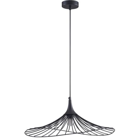 Lampada a sospensione Arielle nera Ø50 E27 Polux metallo