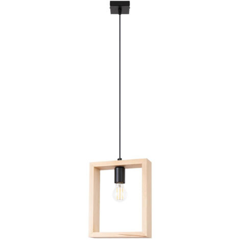 Lampada a sospensione Aries legno naturale 24x133x8cm Sollux