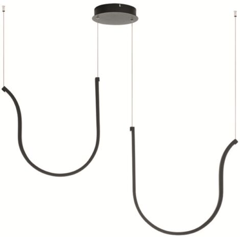 Lampada a sospensione ARQUA 2 Luci LED in metallo verniciato 102 cm NERO