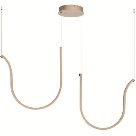 Lampada a sospensione ARQUA 2 Luci LED in metallo verniciato 102 cm ORO