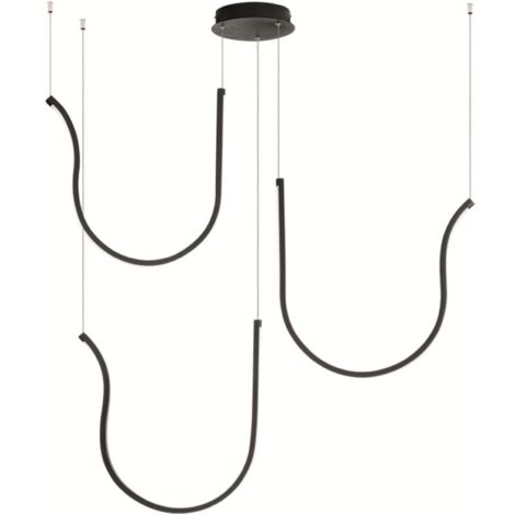 Lampada a sospensione ARQUA 3 Luci in metallo verniciato 106 cm NERO
