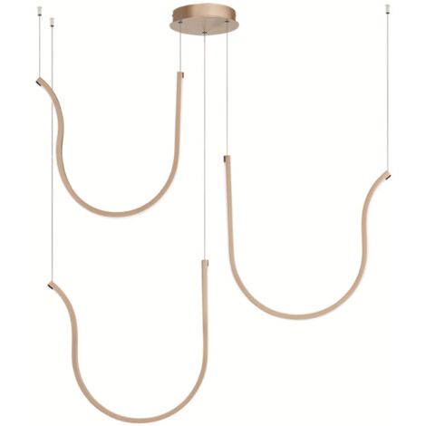 Lampada a sospensione ARQUA 3 Luci in metallo verniciato 106 cm ORO