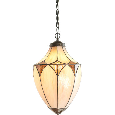 Lampada a sospensione Art Déco Brooklyn vetro ghianda E27