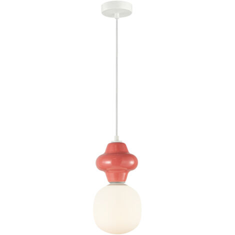 Lampada a sospensione Art Déco ceramica rossa Ø15 E14 Italux