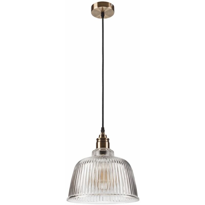 Lampada a Sospensione Asta, Acciaio, Vetro