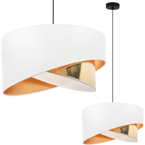LAMPADA A SOSPENSIONE ASTI SLANT NERO 1 PIATTO BIANCO PARALUME ORO TS