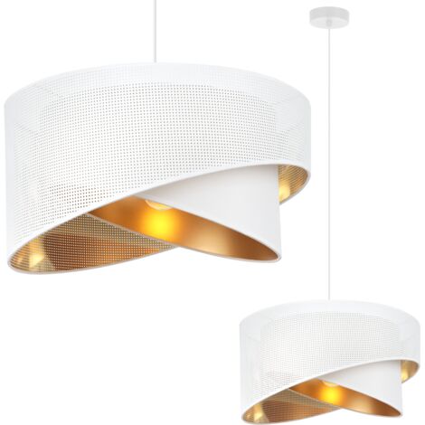 LAMPADA A SOSPENSIONE ASTI SLANT WHITE 1 PARALUME BIANCO ORO PIATTO