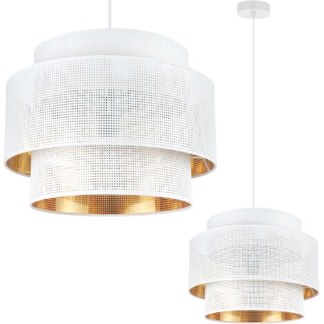 LAMPADA A SOSPENSIONE ASTI TRIO BIANCO ORO MAGLIA 40CM