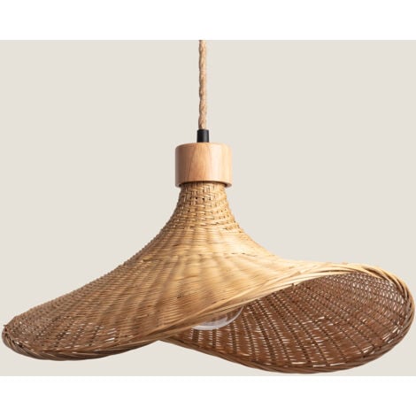 LEDKIA Lampada a Sospensione Bambù Kathu Sienet Naturale