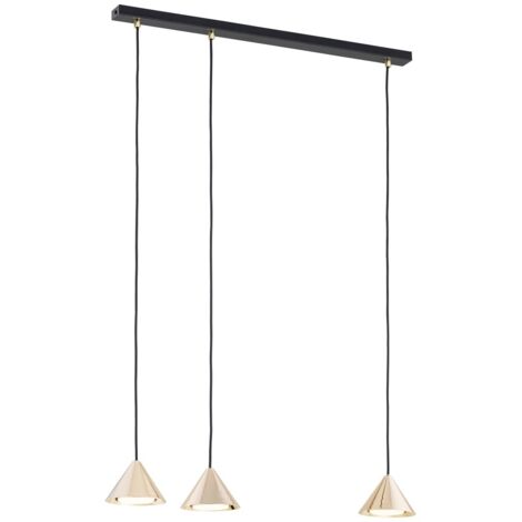 Lampada a sospensione barra nera/oro ELIT 3xGX53 Emibig